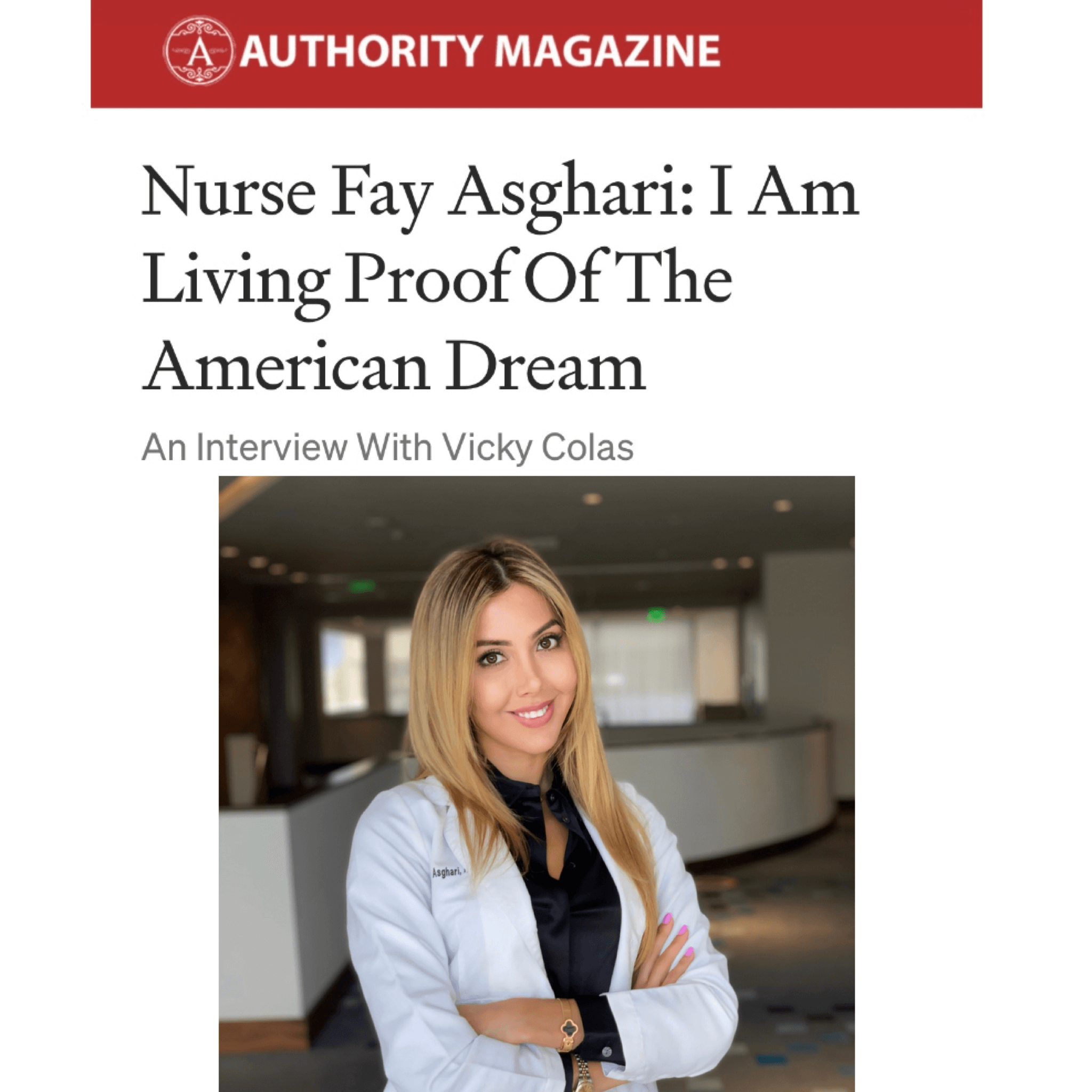 Nurse Fay's Article In Authority Magazine | Spa Medica Aesthetic in Los Angeles, CA